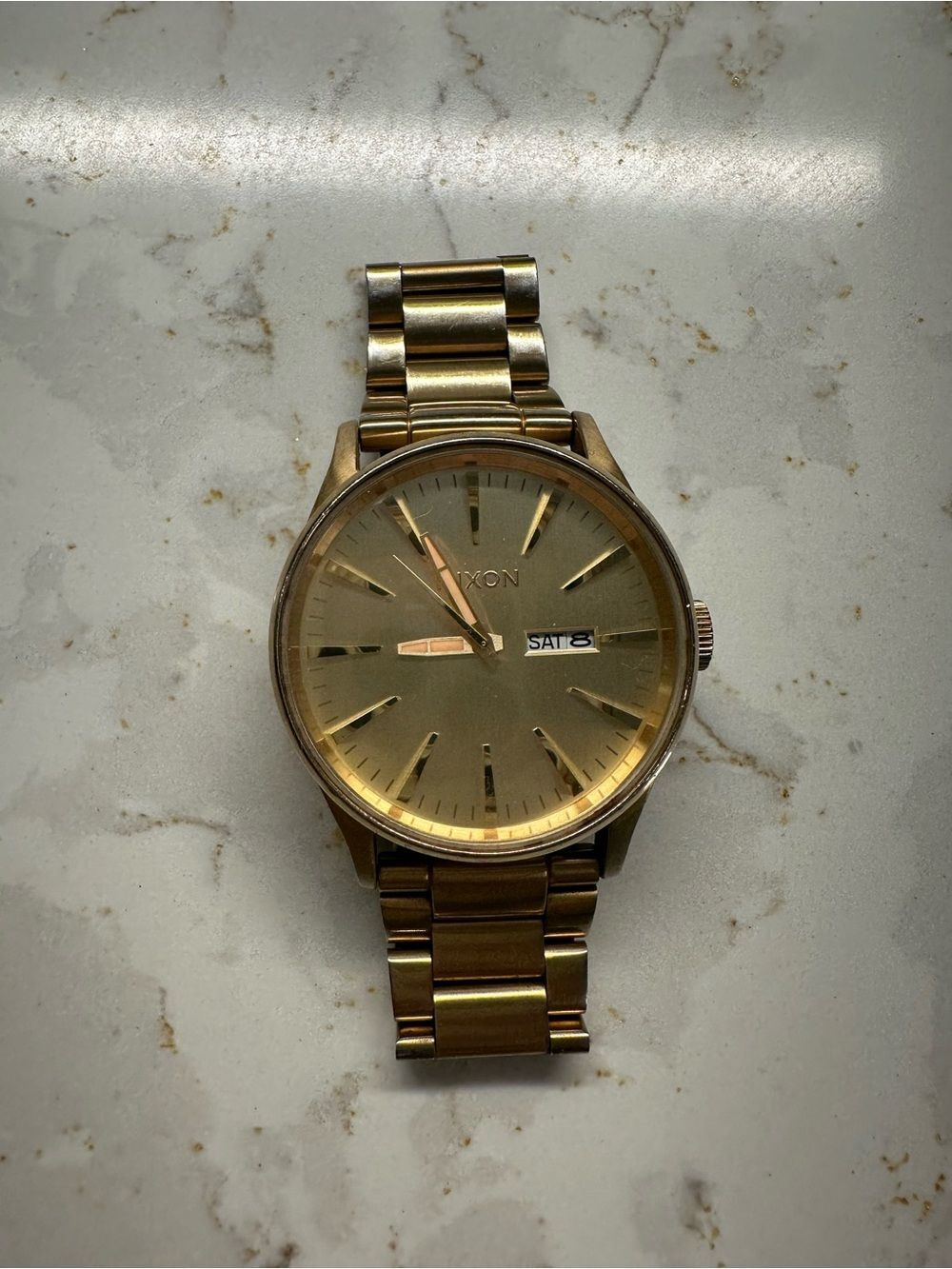 Nixon Gold-Tone Men's Bracelet Watch with Champagne Dial